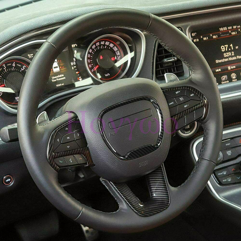 Steering Wheel Cover - Dekorasi Trim Setir Mobil Serat Karbon