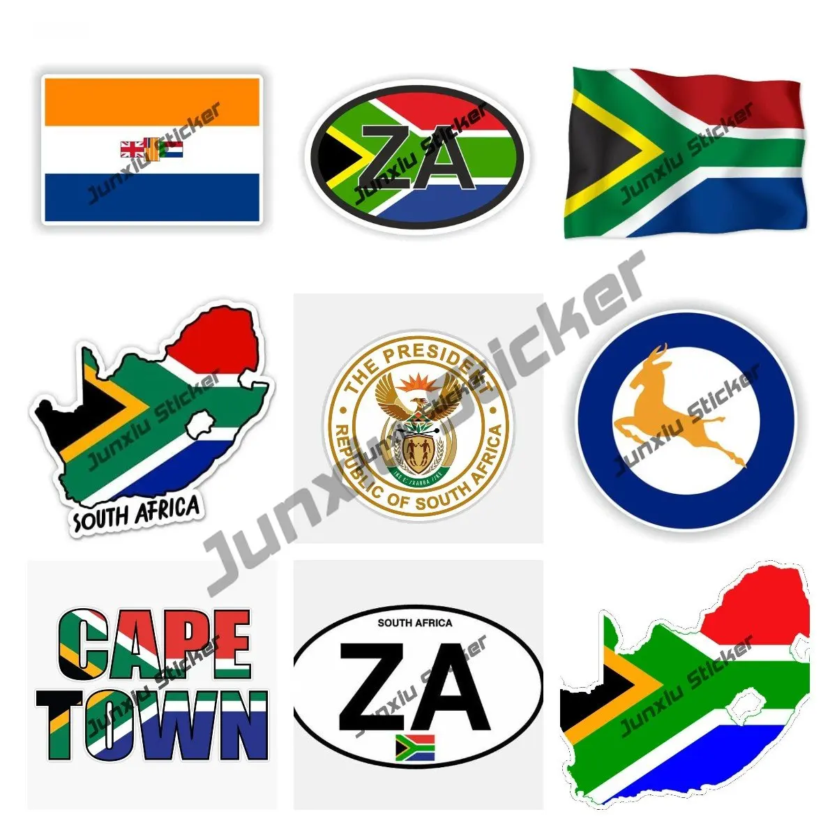 Car Accessories Cape Town - Peta Afrika Selatan dengan bendera stiker